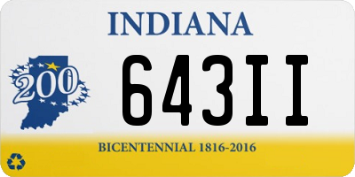 IN license plate 643II