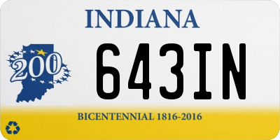 IN license plate 643IN