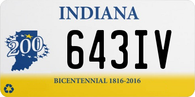 IN license plate 643IV