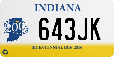 IN license plate 643JK