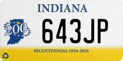 IN license plate 643JP