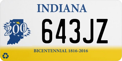 IN license plate 643JZ