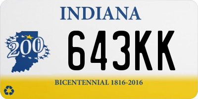 IN license plate 643KK