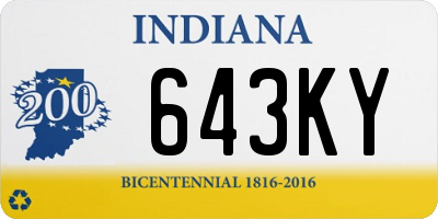 IN license plate 643KY