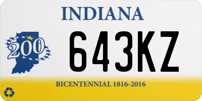 IN license plate 643KZ