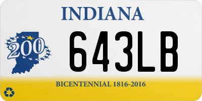 IN license plate 643LB