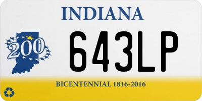 IN license plate 643LP