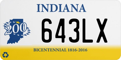 IN license plate 643LX