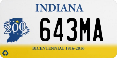 IN license plate 643MA