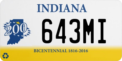 IN license plate 643MI