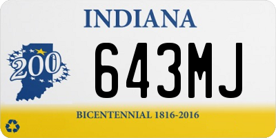 IN license plate 643MJ