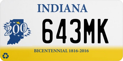 IN license plate 643MK