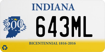 IN license plate 643ML