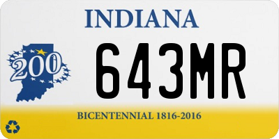 IN license plate 643MR
