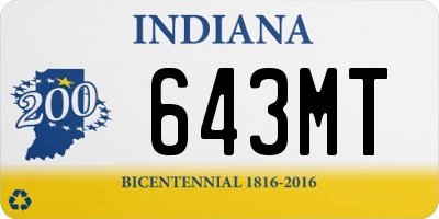 IN license plate 643MT