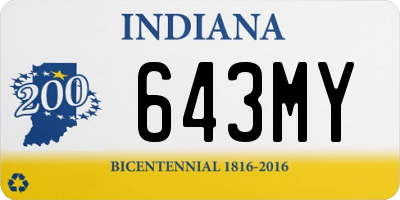 IN license plate 643MY