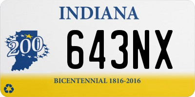 IN license plate 643NX