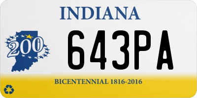 IN license plate 643PA