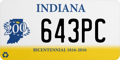 IN license plate 643PC