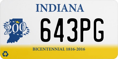 IN license plate 643PG