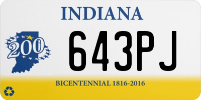 IN license plate 643PJ