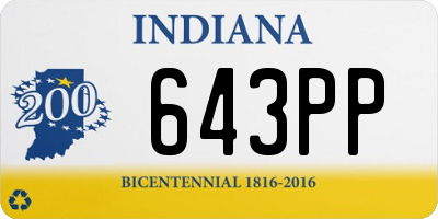 IN license plate 643PP