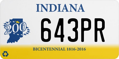 IN license plate 643PR