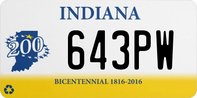 IN license plate 643PW