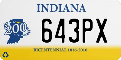 IN license plate 643PX