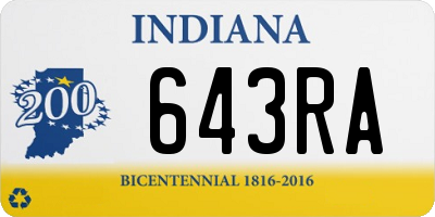 IN license plate 643RA