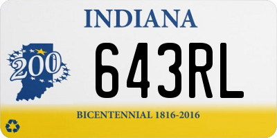 IN license plate 643RL