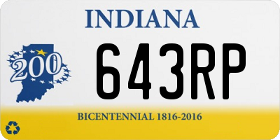 IN license plate 643RP