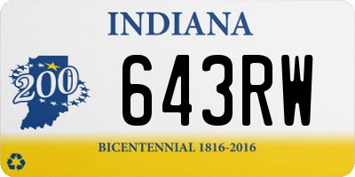 IN license plate 643RW