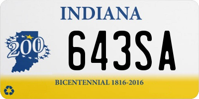 IN license plate 643SA