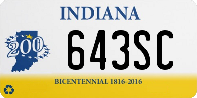 IN license plate 643SC