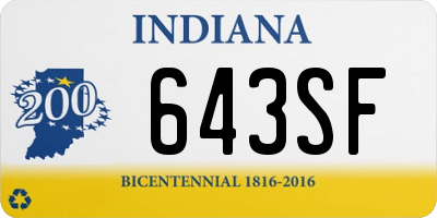 IN license plate 643SF