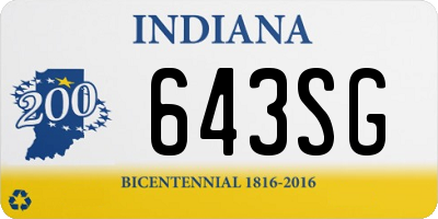 IN license plate 643SG