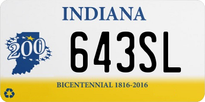 IN license plate 643SL