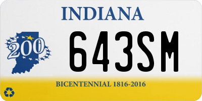 IN license plate 643SM