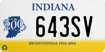 IN license plate 643SV