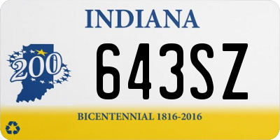 IN license plate 643SZ