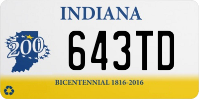 IN license plate 643TD