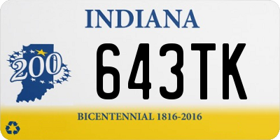 IN license plate 643TK