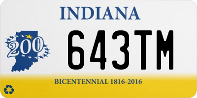 IN license plate 643TM