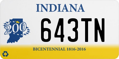 IN license plate 643TN