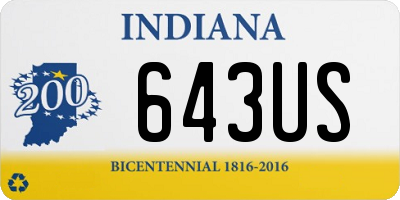 IN license plate 643US