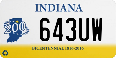 IN license plate 643UW