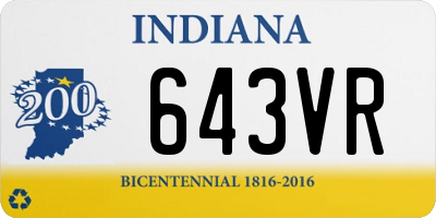 IN license plate 643VR