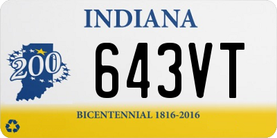 IN license plate 643VT