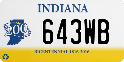 IN license plate 643WB